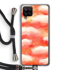 CaseCompany Lichte Wolken: Samsung Galaxy A12 Transparant Hoesje met koord