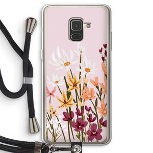 CaseCompany Painted wildflowers: Samsung Galaxy A8 (2018) Transparant Hoesje met koord