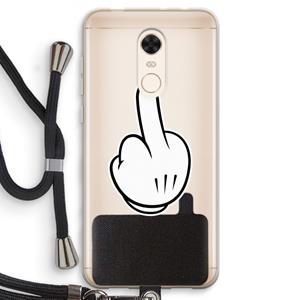 CaseCompany Middle finger black: Xiaomi Redmi 5 Transparant Hoesje met koord