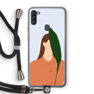 CaseCompany Leaf: Samsung Galaxy A11 Transparant Hoesje met koord