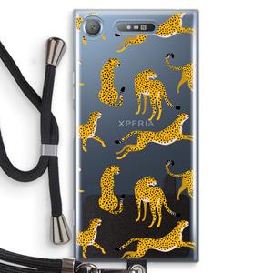 CaseCompany Luipaard: Sony Xperia XZ1 Transparant Hoesje met koord