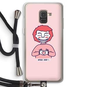 CaseCompany Hartje: Samsung Galaxy A8 (2018) Transparant Hoesje met koord