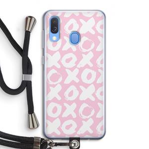 CaseCompany XOXO: Samsung Galaxy A40 Transparant Hoesje met koord