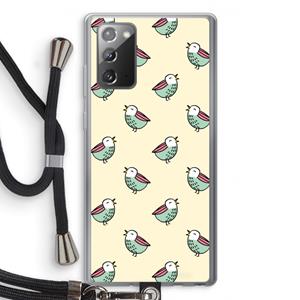 CaseCompany Vogeltjes: Samsung Galaxy Note 20 / Note 20 5G Transparant Hoesje met koord