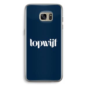 CaseCompany Topwijf Navy: Samsung Galaxy S7 Edge Transparant Hoesje