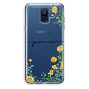 CaseCompany Gele bloemen: Samsung Galaxy A6 (2018) Transparant Hoesje