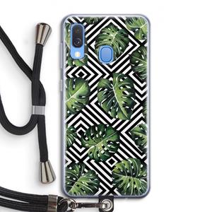 CaseCompany Geometrische jungle: Samsung Galaxy A40 Transparant Hoesje met koord