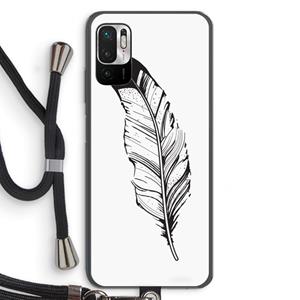 CaseCompany Pluim: Xiaomi Redmi Note 10 5G Transparant Hoesje met koord