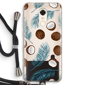CaseCompany Kokosnoot roze: Xiaomi Redmi 5 Transparant Hoesje met koord