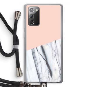 CaseCompany A touch of peach: Samsung Galaxy Note 20 / Note 20 5G Transparant Hoesje met koord