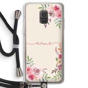 CaseCompany Rozen: Samsung Galaxy A8 (2018) Transparant Hoesje met koord