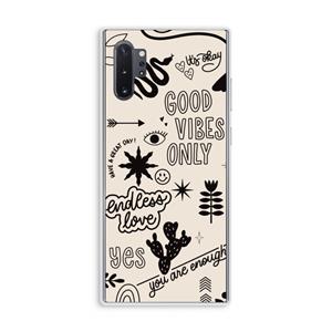 CaseCompany Good vibes: Samsung Galaxy Note 10 Plus Transparant Hoesje
