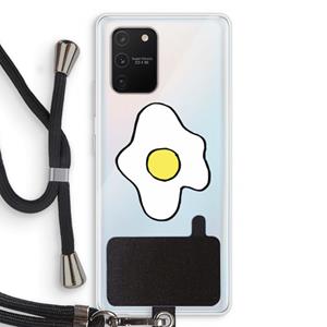 CaseCompany Spiegelei: Samsung Galaxy S10 Lite Transparant Hoesje met koord
