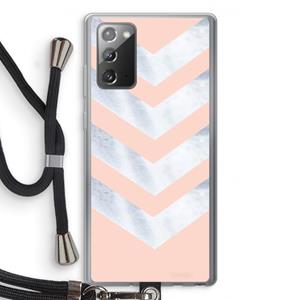 CaseCompany Marmeren pijlen: Samsung Galaxy Note 20 / Note 20 5G Transparant Hoesje met koord