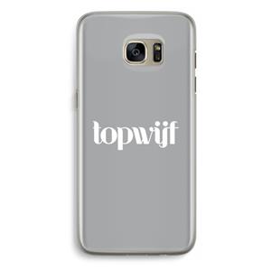 CaseCompany Topwijf Grijs Wit: Samsung Galaxy S7 Edge Transparant Hoesje