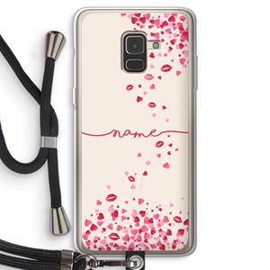 CaseCompany Hartjes en kusjes: Samsung Galaxy A8 (2018) Transparant Hoesje met koord