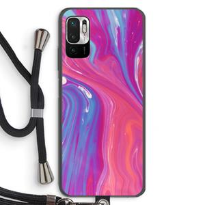 CaseCompany Paarse stroom: Xiaomi Redmi Note 10 5G Transparant Hoesje met koord