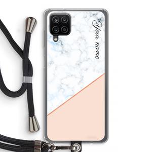 CaseCompany Marmer in stijl: Samsung Galaxy A12 Transparant Hoesje met koord