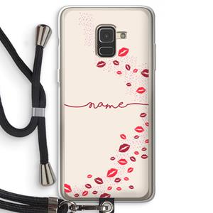 CaseCompany Kusjes: Samsung Galaxy A8 (2018) Transparant Hoesje met koord