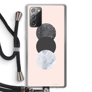 CaseCompany Marmeren cirkels: Samsung Galaxy Note 20 / Note 20 5G Transparant Hoesje met koord