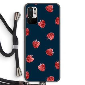 CaseCompany Framboosjes: Xiaomi Redmi Note 10 5G Transparant Hoesje met koord