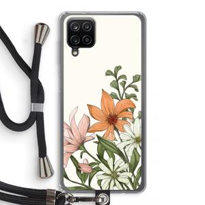 CaseCompany Floral bouquet: Samsung Galaxy A12 Transparant Hoesje met koord