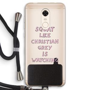 CaseCompany Christian Grey: Xiaomi Redmi 5 Transparant Hoesje met koord