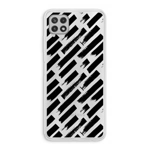 CaseCompany Zwarte vegen: Samsung Galaxy A22 4G Transparant Hoesje