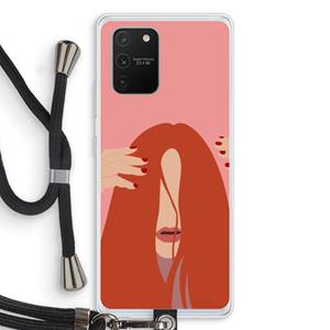 CaseCompany Woke up like this: Samsung Galaxy S10 Lite Transparant Hoesje met koord