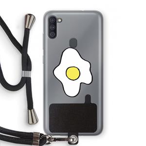 CaseCompany Spiegelei: Samsung Galaxy A11 Transparant Hoesje met koord
