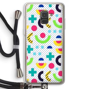 CaseCompany 8-bit N°1: Samsung Galaxy A8 (2018) Transparant Hoesje met koord