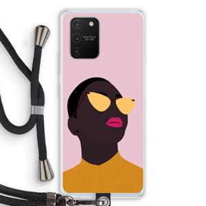 CaseCompany Yellow glasses: Samsung Galaxy S10 Lite Transparant Hoesje met koord