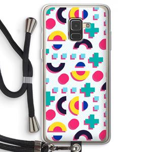 CaseCompany 8-bit N°2: Samsung Galaxy A8 (2018) Transparant Hoesje met koord