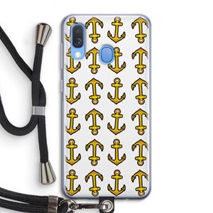 CaseCompany Musketon Anchor: Samsung Galaxy A40 Transparant Hoesje met koord