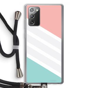 CaseCompany Strepen pastel: Samsung Galaxy Note 20 / Note 20 5G Transparant Hoesje met koord