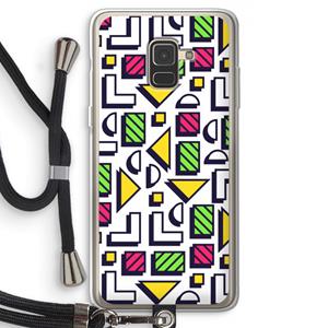 CaseCompany 8-bit N°4: Samsung Galaxy A8 (2018) Transparant Hoesje met koord