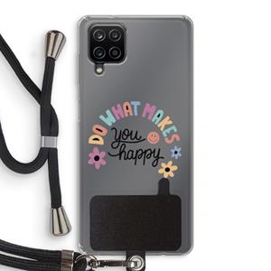 CaseCompany Happy days: Samsung Galaxy A12 Transparant Hoesje met koord