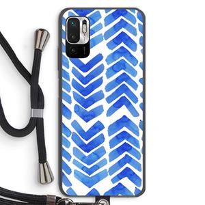 CaseCompany Blauwe pijlen: Xiaomi Redmi Note 10 5G Transparant Hoesje met koord