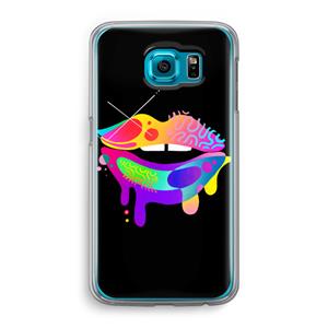CaseCompany Lip Palette: Samsung Galaxy S6 Transparant Hoesje