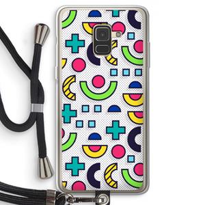 CaseCompany 8-bit N°6: Samsung Galaxy A8 (2018) Transparant Hoesje met koord