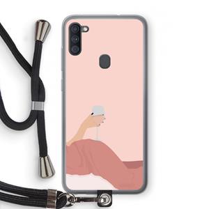 CaseCompany Wine: Samsung Galaxy A11 Transparant Hoesje met koord