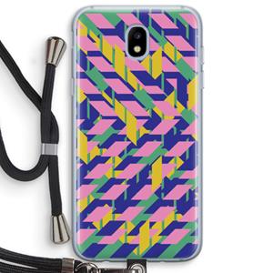 CaseCompany Skew Blush 1: Samsung Galaxy J5 (2017) Transparant Hoesje met koord