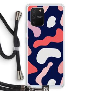 CaseCompany Memphis Shapes Pink: Samsung Galaxy S10 Lite Transparant Hoesje met koord
