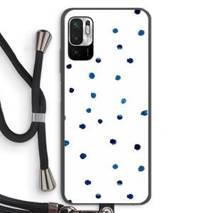 CaseCompany Blauwe stippen: Xiaomi Redmi Note 10 5G Transparant Hoesje met koord