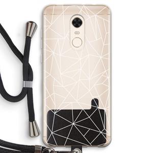 CaseCompany Geometrische lijnen wit: Xiaomi Redmi 5 Transparant Hoesje met koord