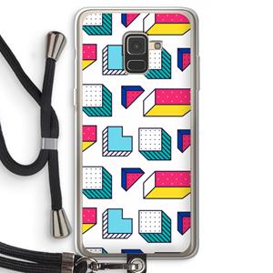 CaseCompany 8-bit N°7: Samsung Galaxy A8 (2018) Transparant Hoesje met koord