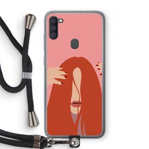 CaseCompany Woke up like this: Samsung Galaxy A11 Transparant Hoesje met koord