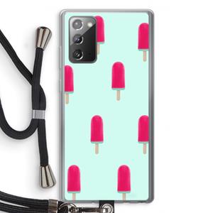 CaseCompany Waterijsje: Samsung Galaxy Note 20 / Note 20 5G Transparant Hoesje met koord