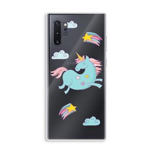 CaseCompany Vliegende eenhoorn: Samsung Galaxy Note 10 Plus Transparant Hoesje