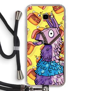 CaseCompany Loot Burger: Samsung Galaxy J4 Plus Transparant Hoesje met koord